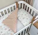 Set lenjerie de schimb pentru patut bebe 3 piese Galaxi bej (2)